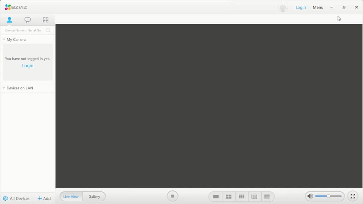 Вход в аккаунт в приложении EZVIZ Studio