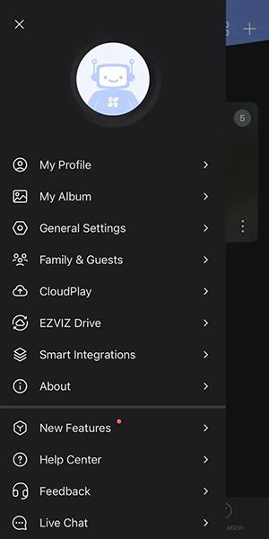 Видеоняня EZVIZ BM1, интерфейс приложения EZVIZ