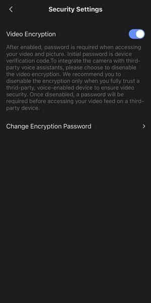 Видеоняня EZVIZ BM1, шифрование видеофайлов