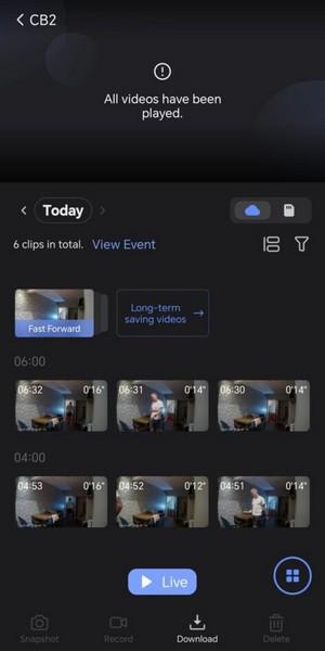 EZVIZ CB2, видеоархив