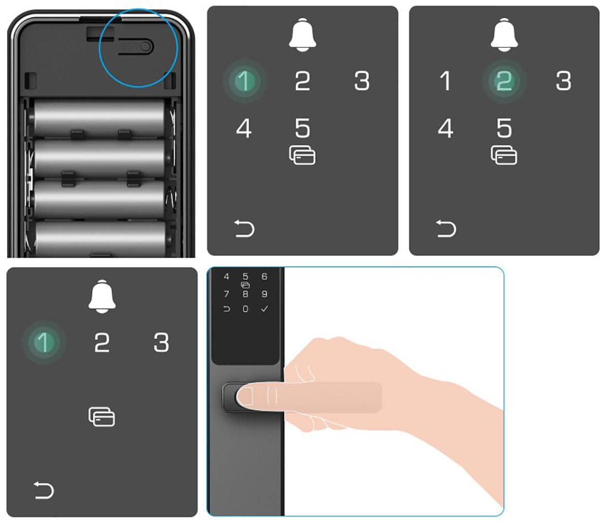 EZVIZ DL05, добавление отпечатка пальца