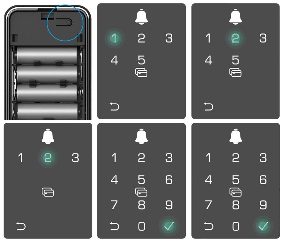 EZVIZ DL05, добавление пароля (PIN-кода)