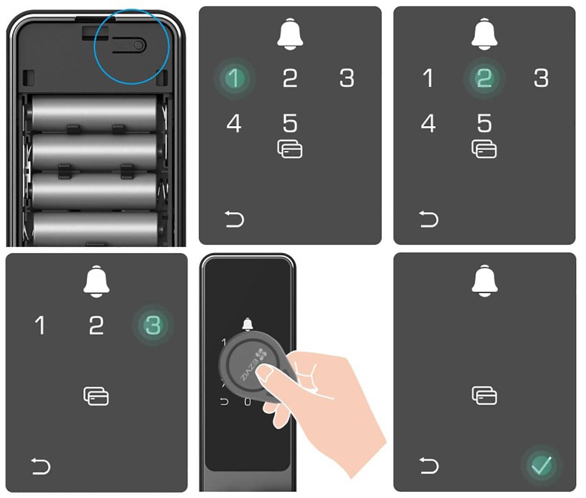 EZVIZ DL05, добавление RFID-метки (карты)