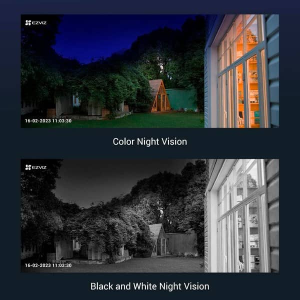 EZVIZ EB8 4G, черно-белое и цветное ночное видение