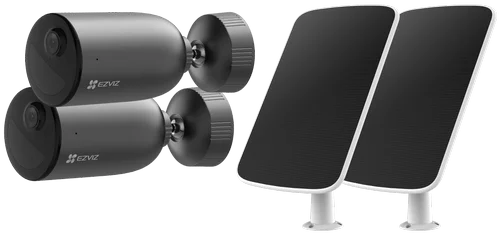 Комплект 2 уличные IP камеры EZVIZ EB3 3 Мп (2,8 мм) с 2 солнечными панелями