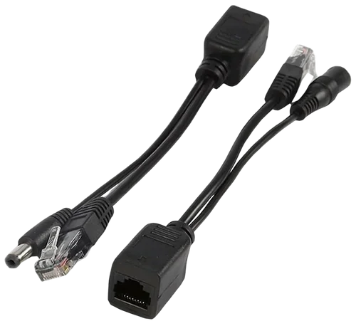 Комплект адаптеров POE с разъемами типа RJ45 и DC 2.1 / 5.5