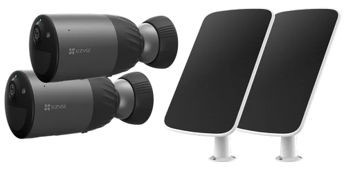 Комплект 2 уличные IP камеры EZVIZ BC1C 4 Мп (2,8 мм) с 2 солнечными панелями