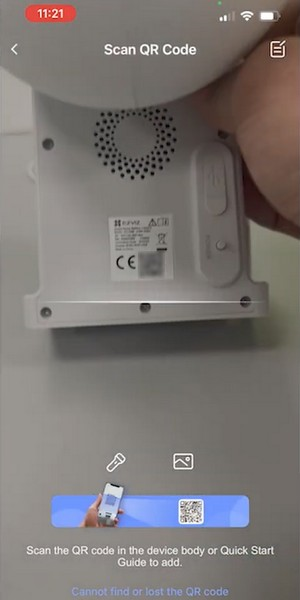 EZVIZ EB8 4G, сканирование QR-кода