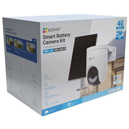 Комплект уличная поворотная IP камера EZVIZ HB8 Lite 4G 2K+ 4 Мп (4 мм) с солнечной панелью