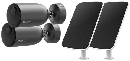 Комплект 2 уличные IP камеры EZVIZ EB3 3 Мп (2,8 мм) с 2 солнечными панелями