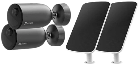 Комплект 2 уличные IP камеры EZVIZ EB3 3 Мп (2,8 мм) с 2 солнечными панелями