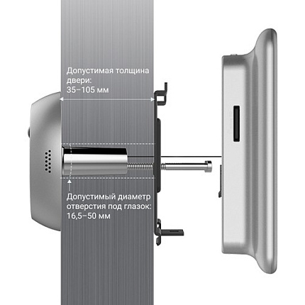 Беспроводной Wi-Fi видеоглазок EZVIZ DP2C 2 Мп (2 мм)