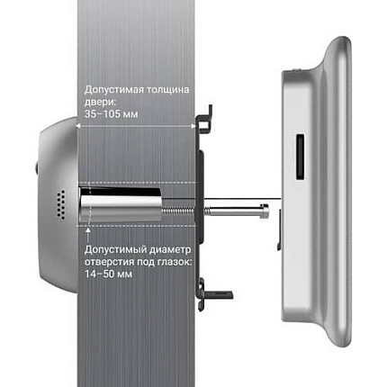 Беспроводной Wi-Fi видеоглазок EZVIZ DP2 2K 3 Мп (2 мм)
