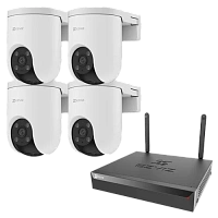 Комплект 4 уличные поворотные IP камеры EZVIZ H8c Pro 3K 5 Мп (4 мм) с видеорегистратором X5S