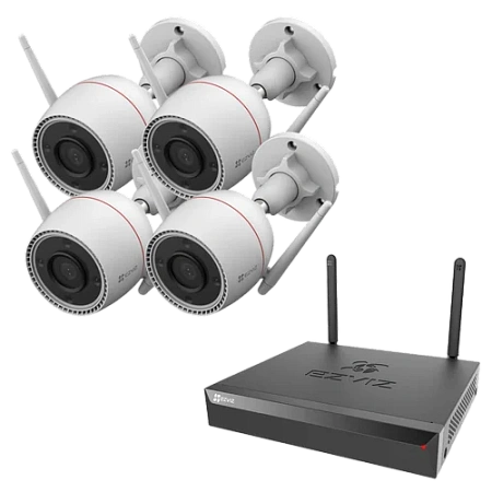 Комплект 4 уличные IP камеры EZVIZ H3c 4 Мп (2,8 мм) с видеорегистратором X5S