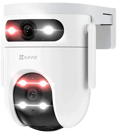 Комплект 4 уличные поворотные IP камеры EZVIZ H9c Dual 3K 5 Мп (2,8 и 6 мм) с видеорегистратором X5S