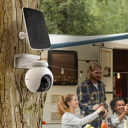 Комплект уличная поворотная IP камера EZVIZ EB8 4G 2K 3 Мп (4 мм) с солнечной панелью