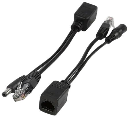 Комплект адаптеров POE с разъемами типа RJ45 и DC 2.1 / 5.5
