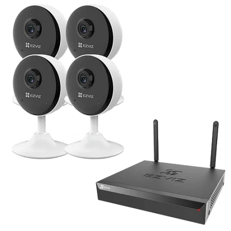 Комплект 4 внутренние IP камеры EZVIZ C1C-B 2 Мп (2,8 мм) с видеорегистратором X5S