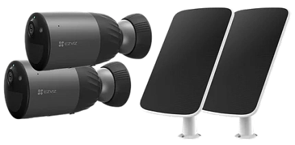 Комплект 2 уличные IP камеры EZVIZ BC1C 4 Мп (2,8 мм) с 2 солнечными панелями