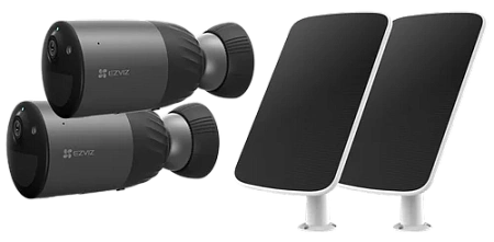 Комплект 2 уличные IP камеры EZVIZ BC1C 4 Мп (2,8 мм) с 2 солнечными панелями